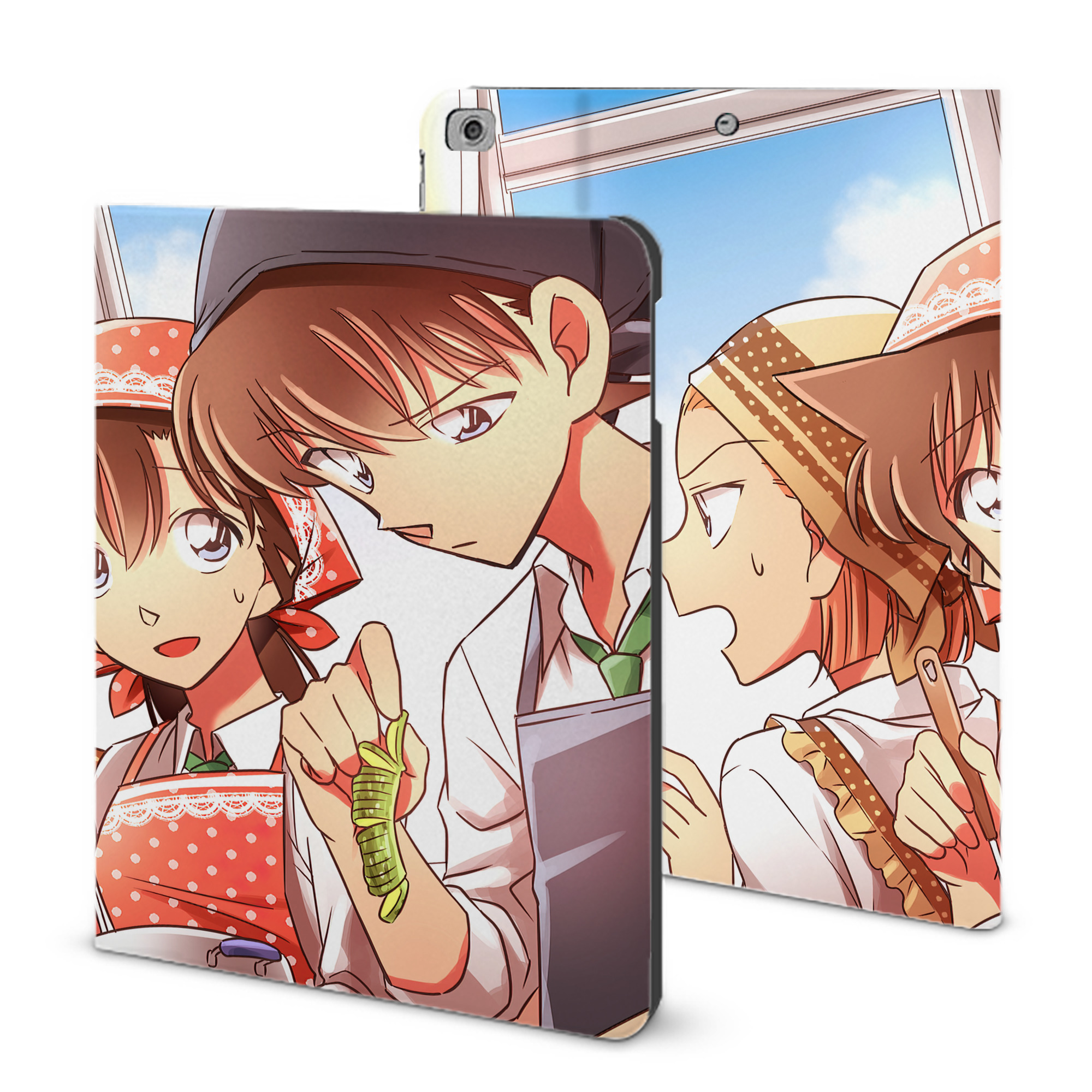 （画像用） 名探偵コナン Detective Conan IPad ケース ブック型 PUレザー TPU 耐衝撃 軽量 薄型 ペン収納なし 全面保護 IPad 各モデル対応